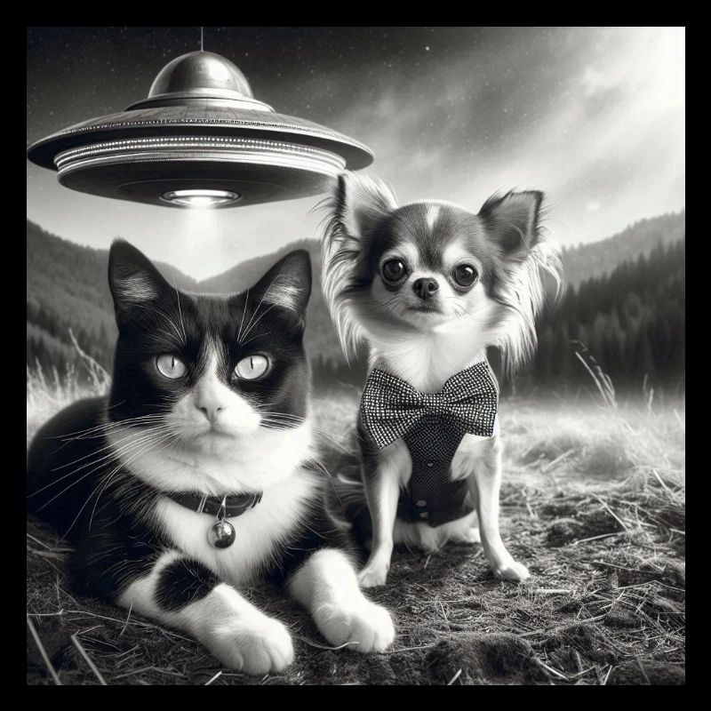Katze und Chihuahua UFO