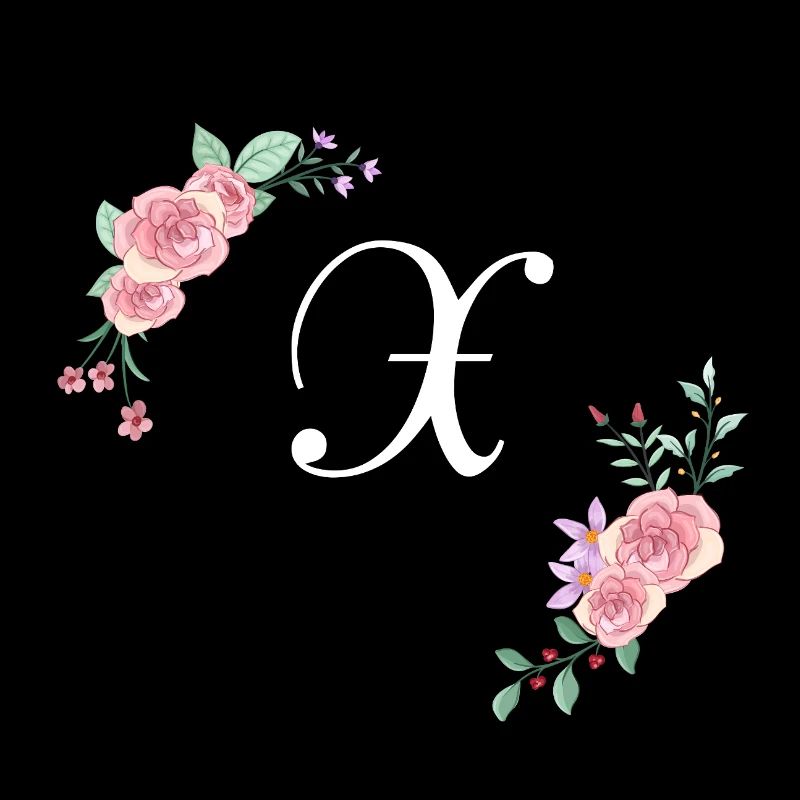 Rosa Blumenbuchstabe x