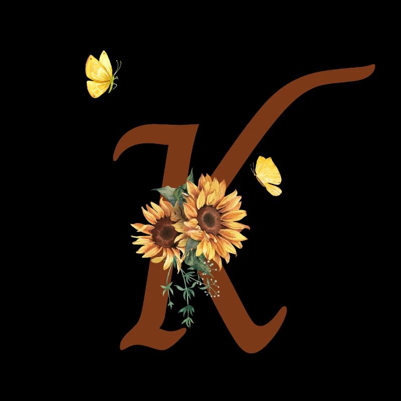 Buchstabe k Sonnenblume Schmetterling