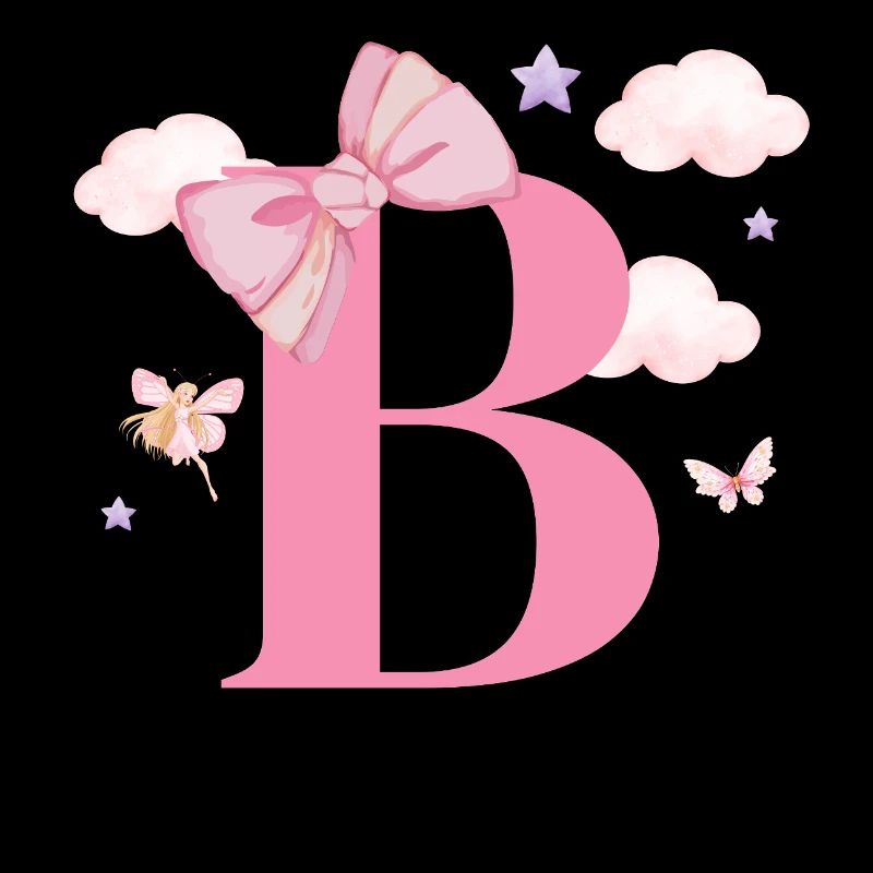 Buchstabe b rosa Wolken