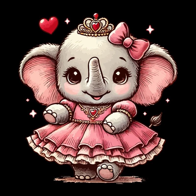 Princesse éléphant avec couronne