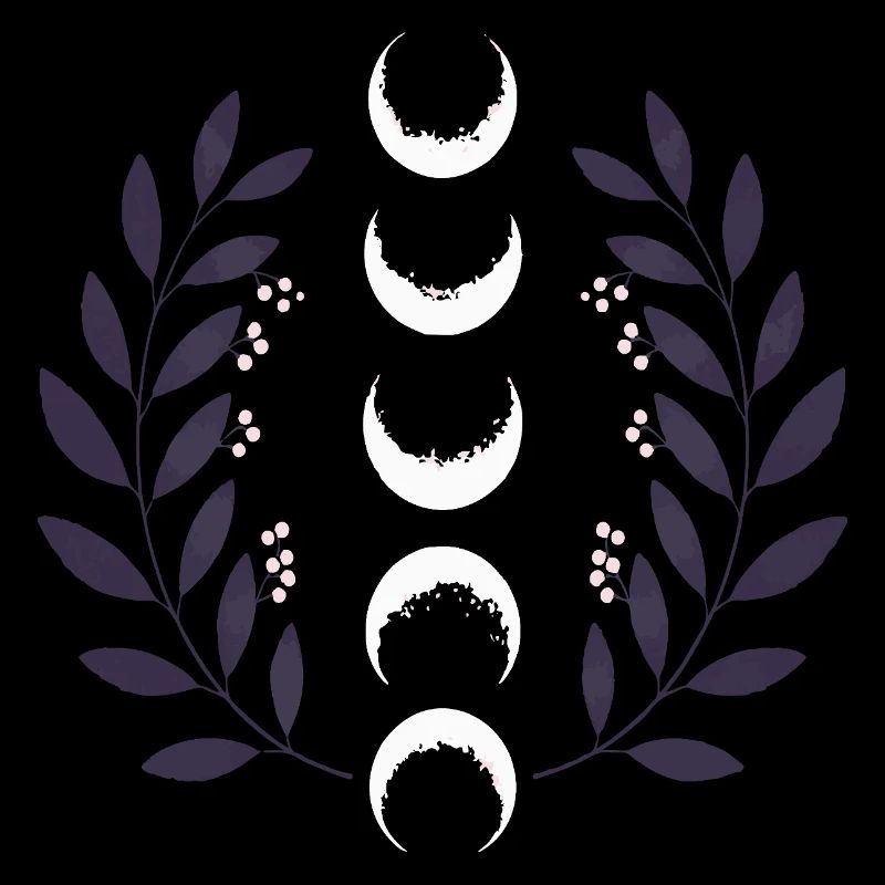 Phase de lune céleste BOHO Fleurs sauvages Zodiaque Sorcière