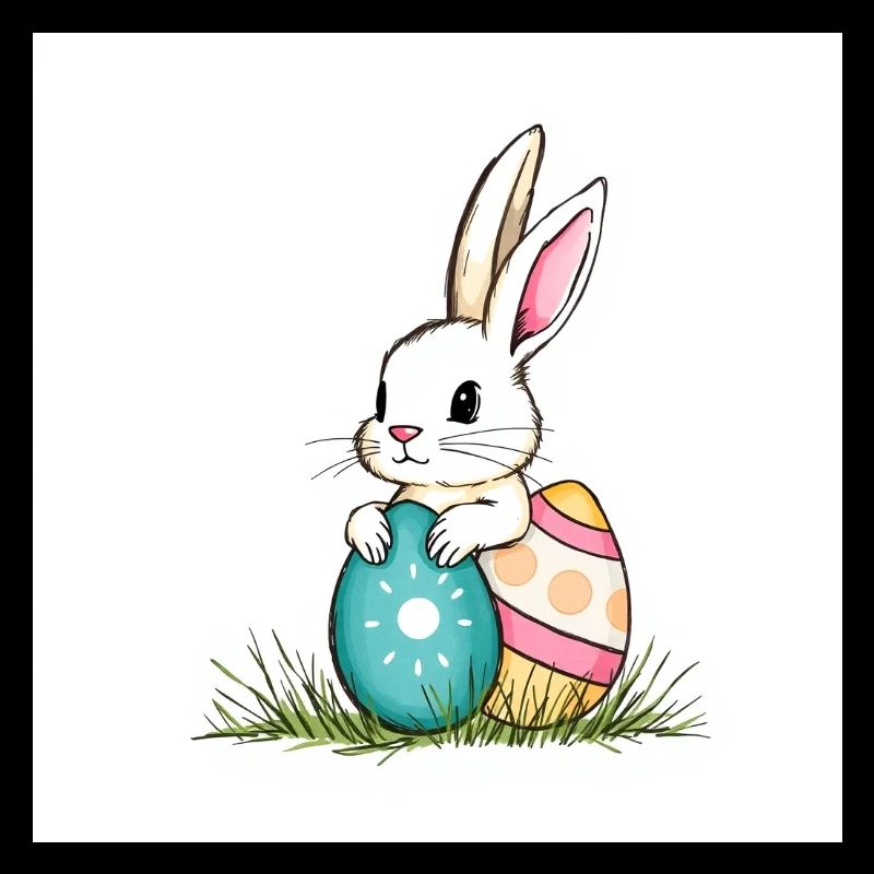 Ei und Hase – Farbenfroh