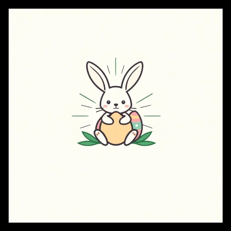 Ein Hase, der vor Aufregung ein Osterei sieht