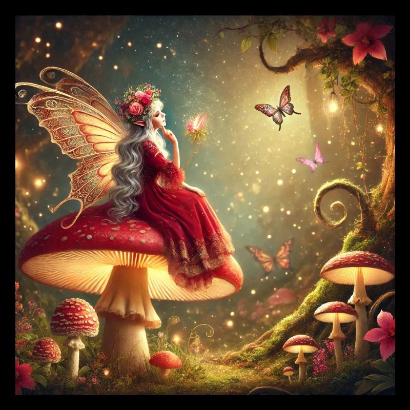 Fée magique sur rouge 1d35 43d4 820b 1a24b6d49b5b