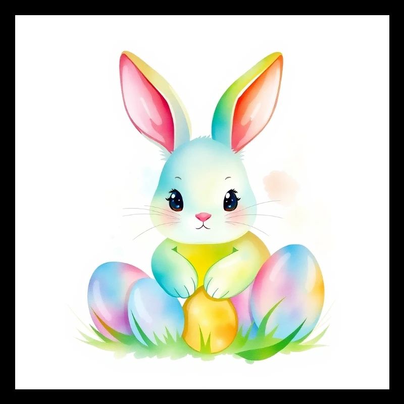 Bunte Eier & flauschiger Hase