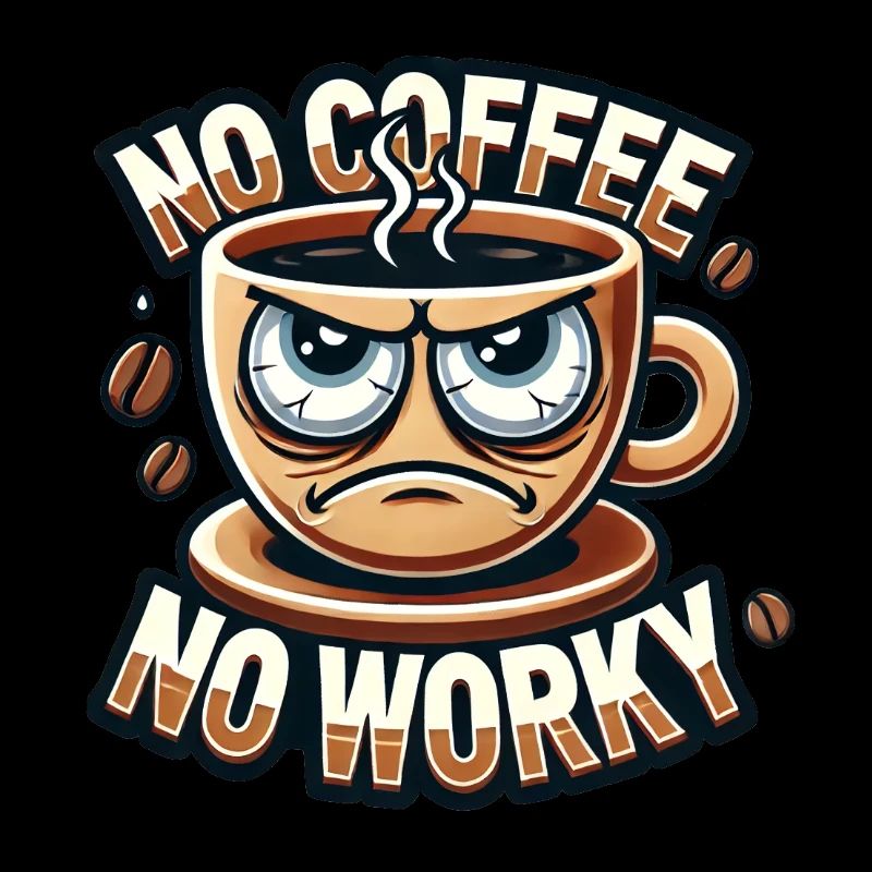 No Coffee, No Worky – Lustiges Kaffeedesign