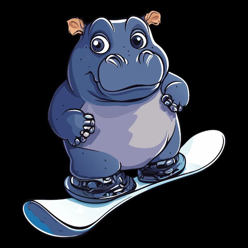 Nilpferde Nilpferd Wintersport Snowboarder