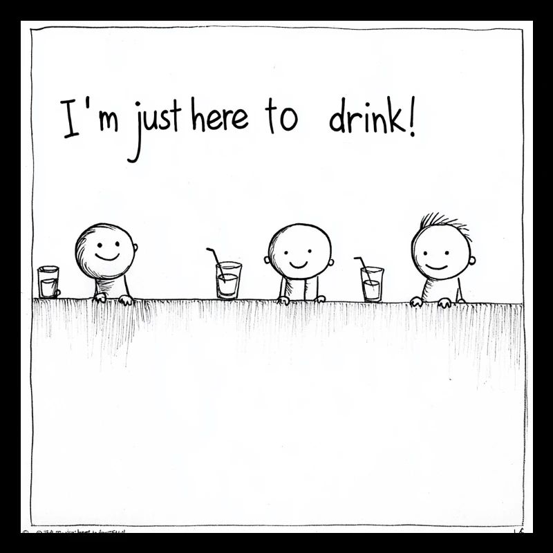 Im just here to drink, I'm just here to drink