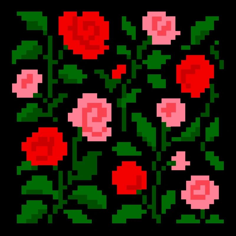PixelArt: Rosenblütenmuster