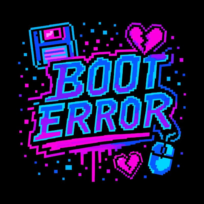ERREUR DE DÉMARRAGE - Graffiti de pixels rétro