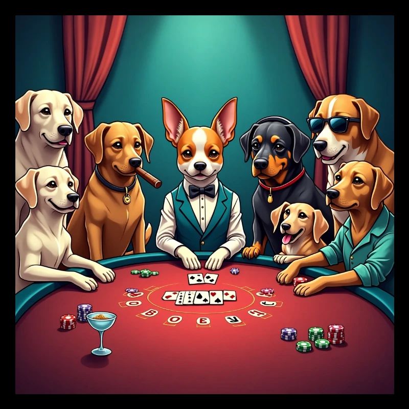 Chiens au blackjack