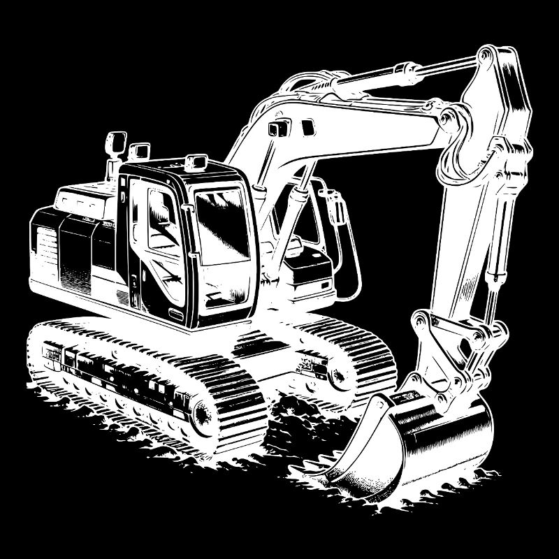 Technik trifft auf Kraft Muskelprotz Bagger