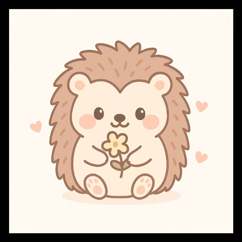 Kawaii Igel im Pastellstil