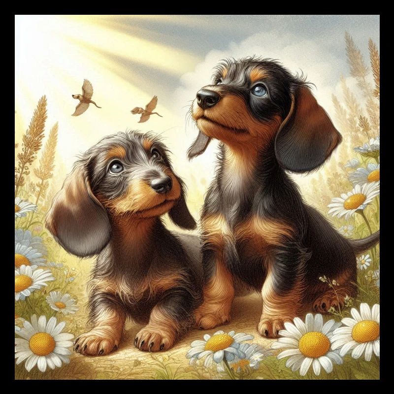 Wire-haired Dachshund puppies