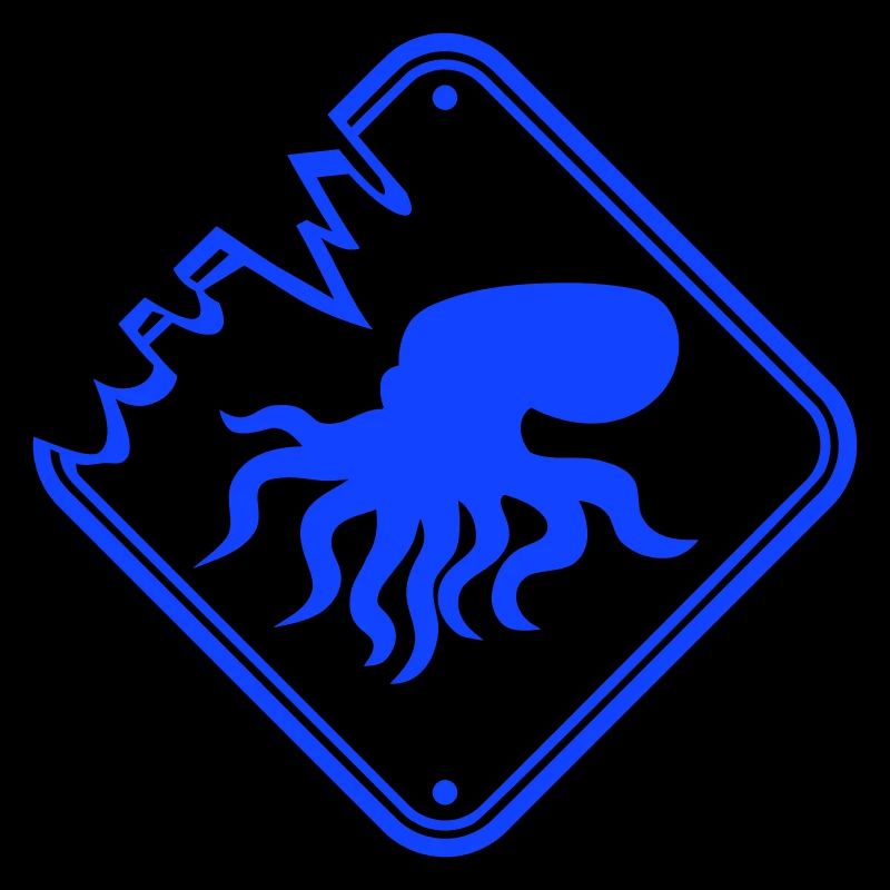 Octopus Danger Sign Caution Warning