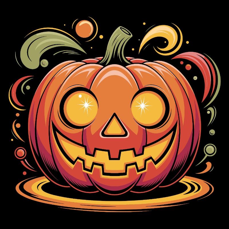 Grinning pumpkin: Halloween vibes!
