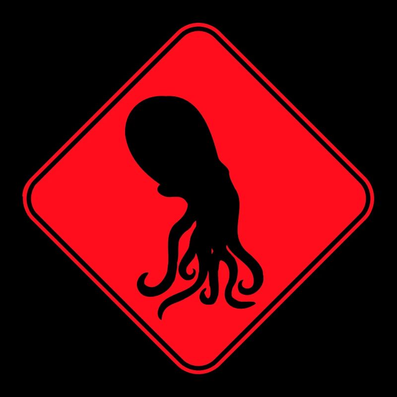 Pieuvre Danger Signe Avertissement Avertissement