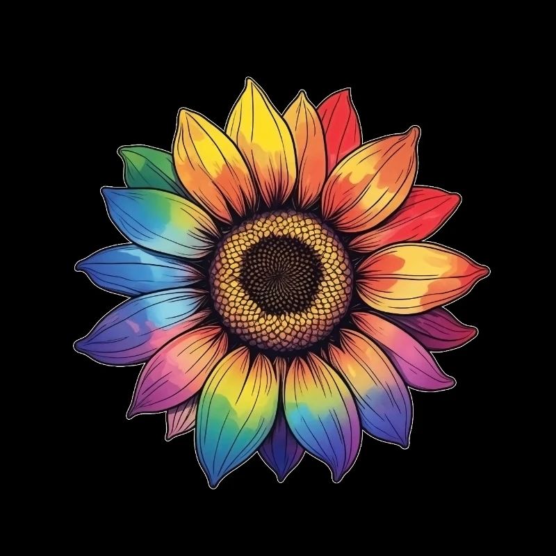 Regenbogen Sonnenblume Pride