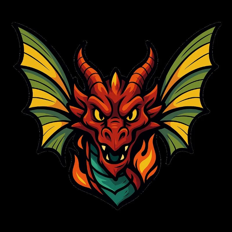 Drache Logo Bunt