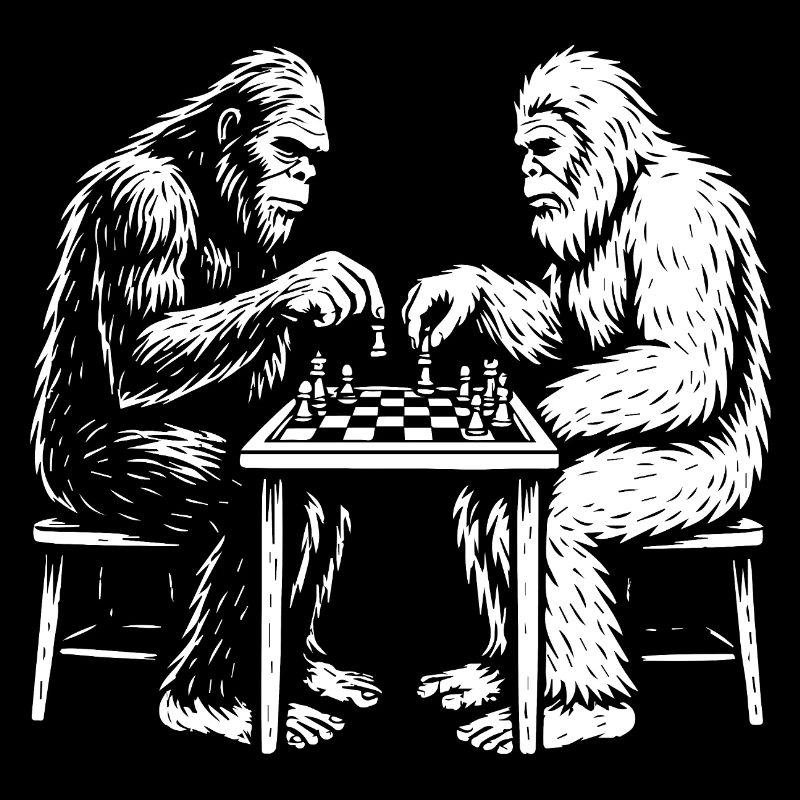 Bigfoot and Yeti play chess