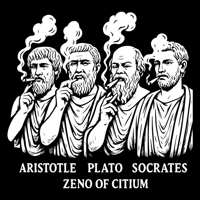 Antike Philosophen rauchen Gras