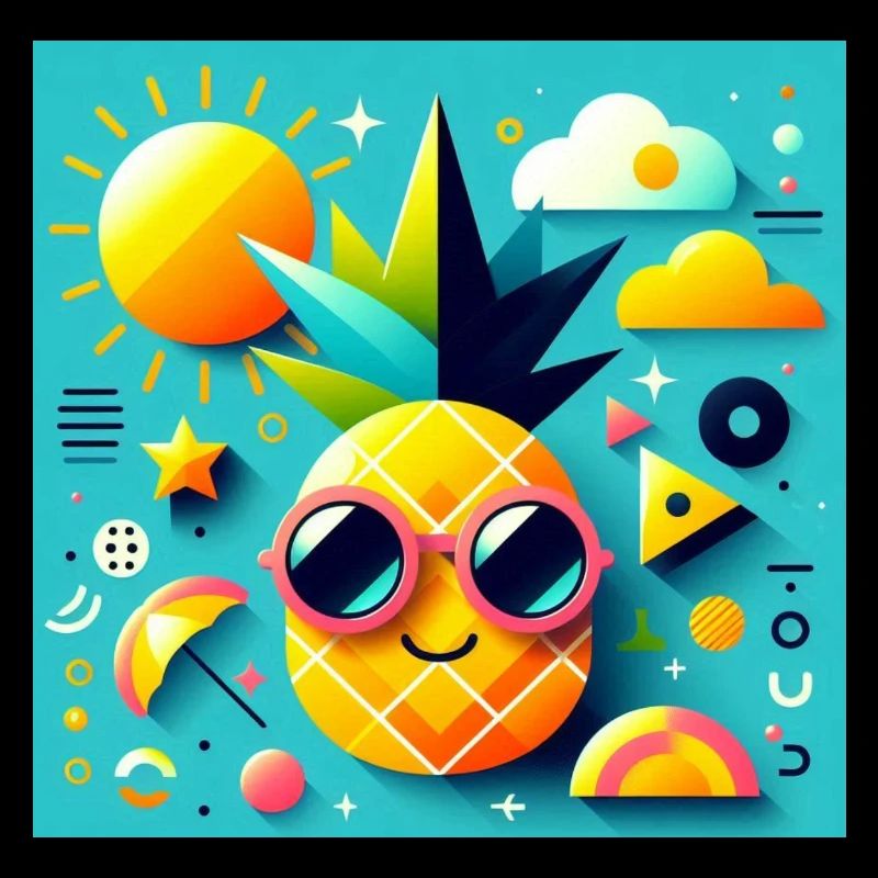 Pineapple Summer Fun graphic design