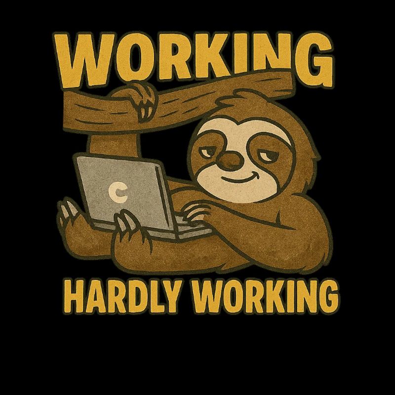 Hardly Working – Chill Sloth with Laptop