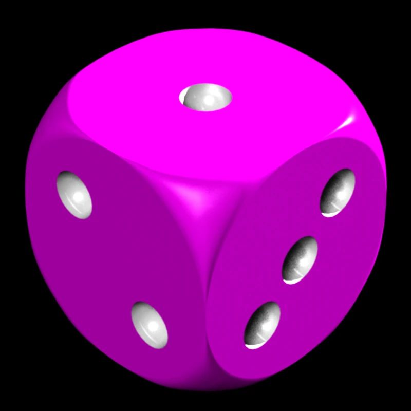 Dé rose 1 2 3