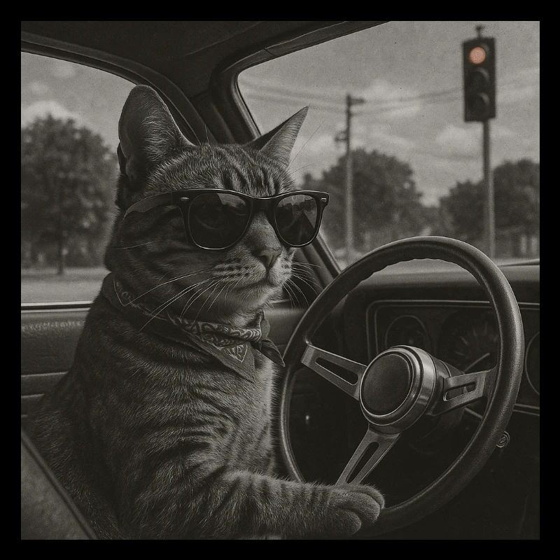 Retro Driver Cat