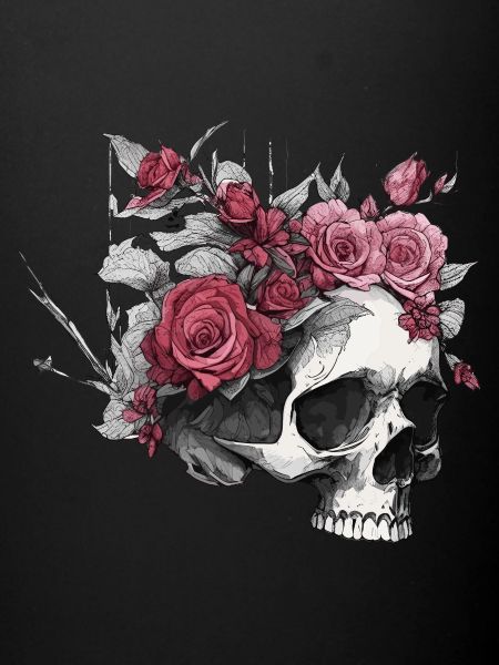 Skull with Roses