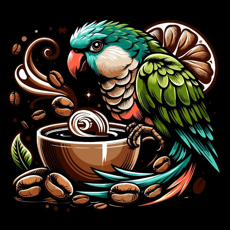 Monk Parakeet Quaker Parrot Coffee Monk Parakeet