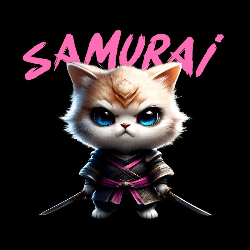 Chat samouraï. Chaton boudeur super doux.