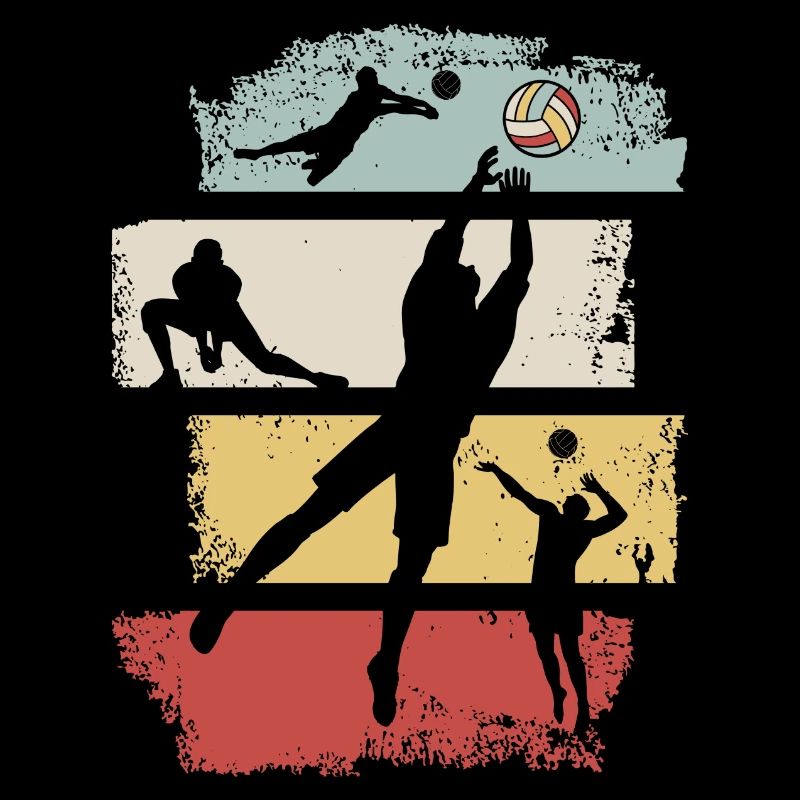 Rayures de volley-ball de plage Retro