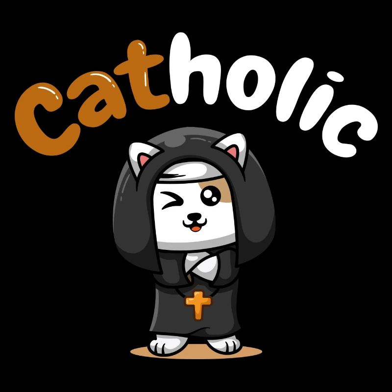 Catholic Cat Tshirt Funny Gift