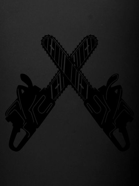 Two chainsaws crossed