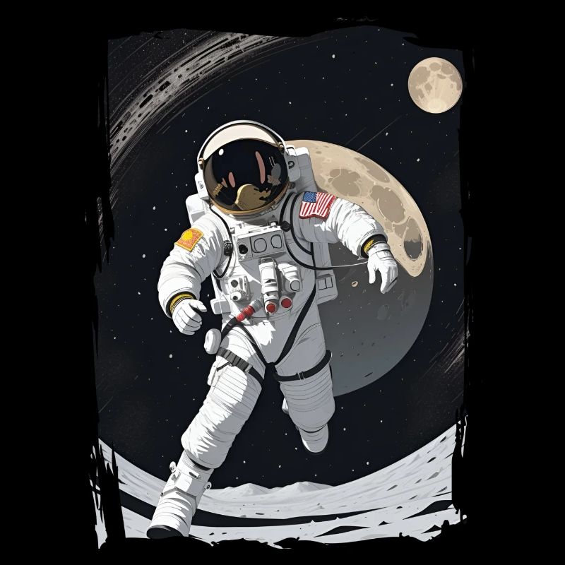 Astronaute courant sur la lune