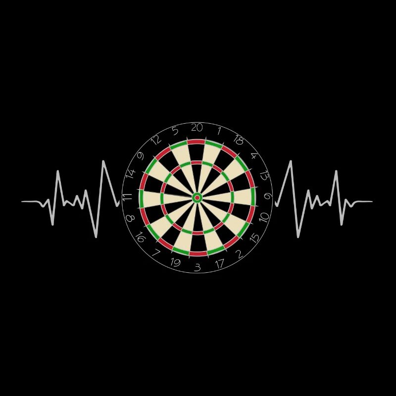DART DARTS DARTBOARD DARTEN HEARTBEAT GIFT