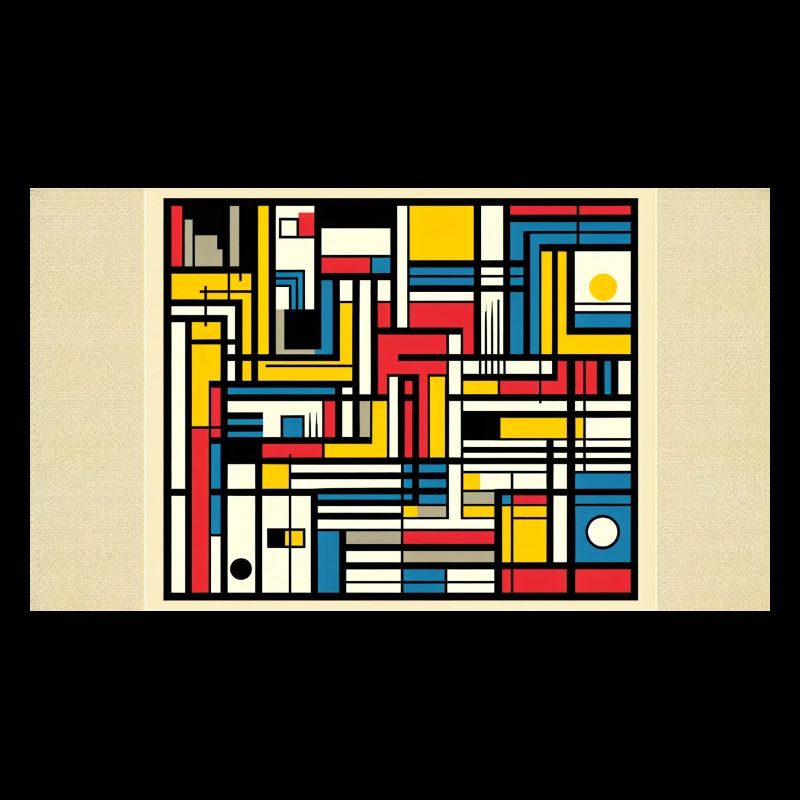 "Harmony Unveiled: Mondrianesque Abstraction