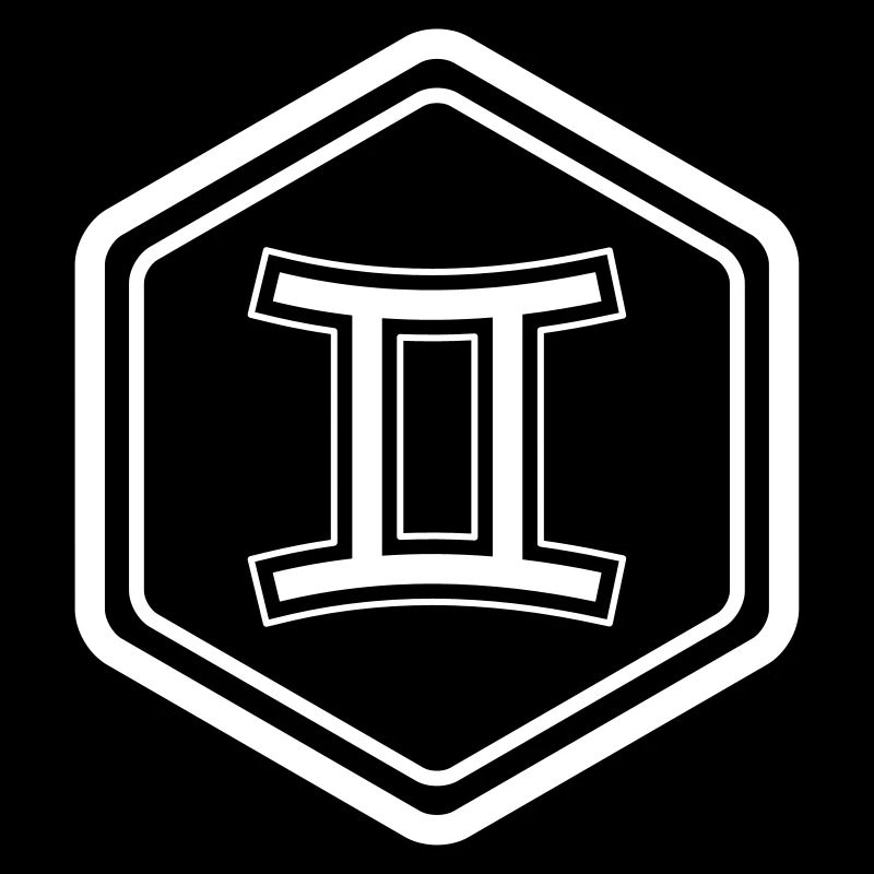 Zodiac Sign Gemini Symbol Hexagon Vector