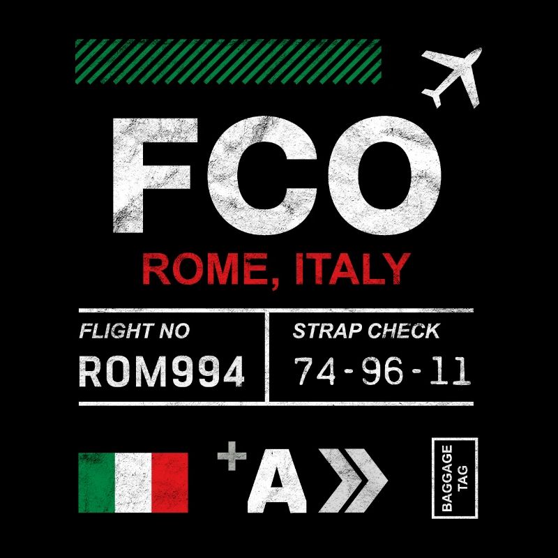 Étiquette d’aéroport de Rome