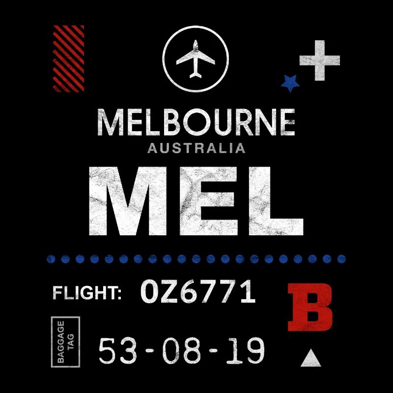 Étiquette d’aéroport de Melbourne
