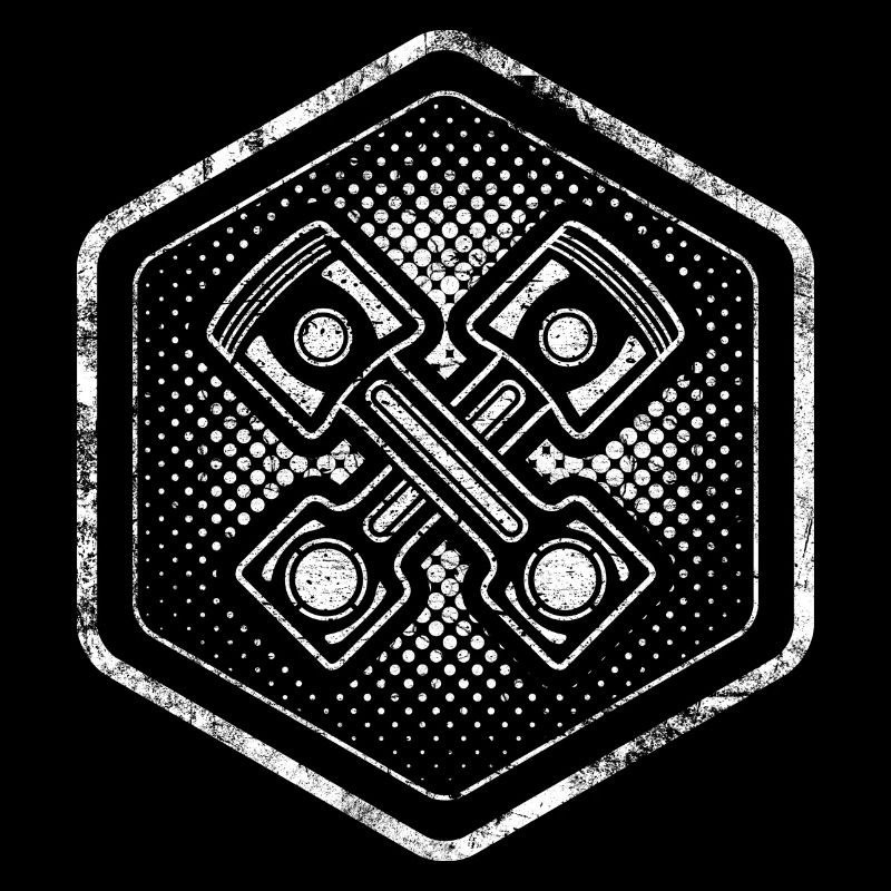 Hexagone à la mode avec piston croisé