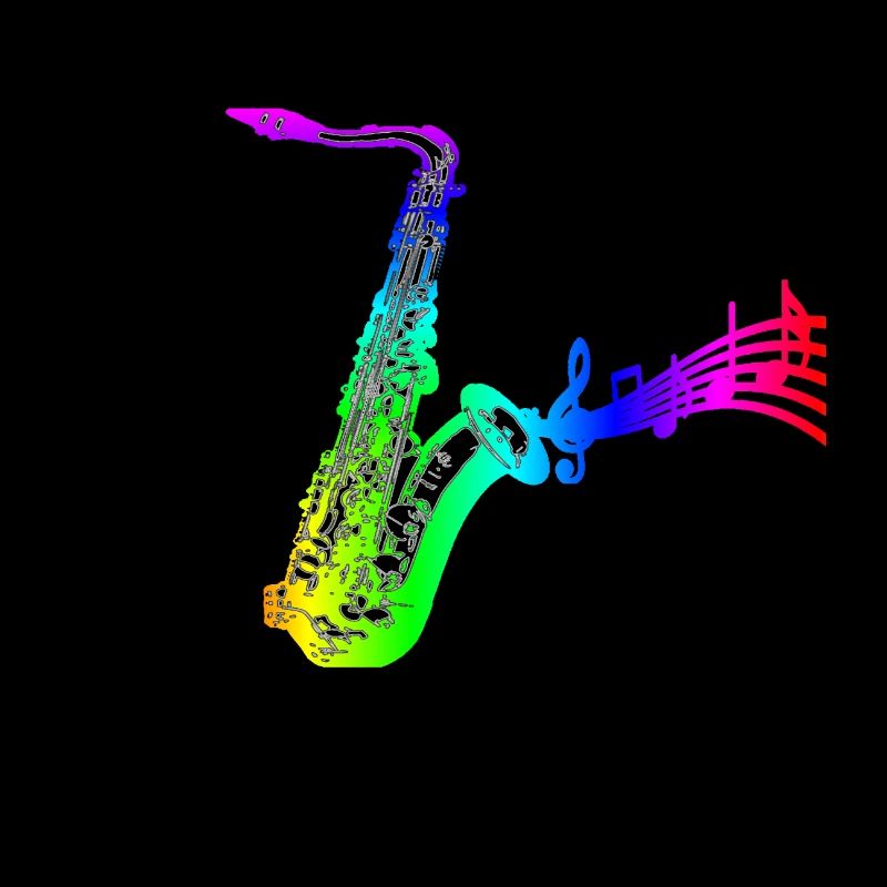 saxophone with notes colorful