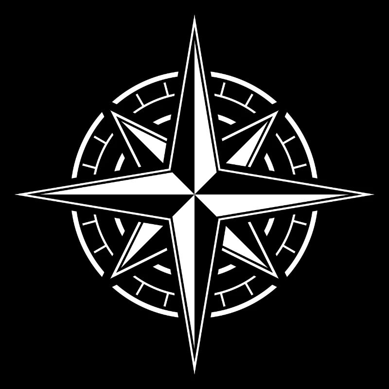Wind rose compass seafaring star