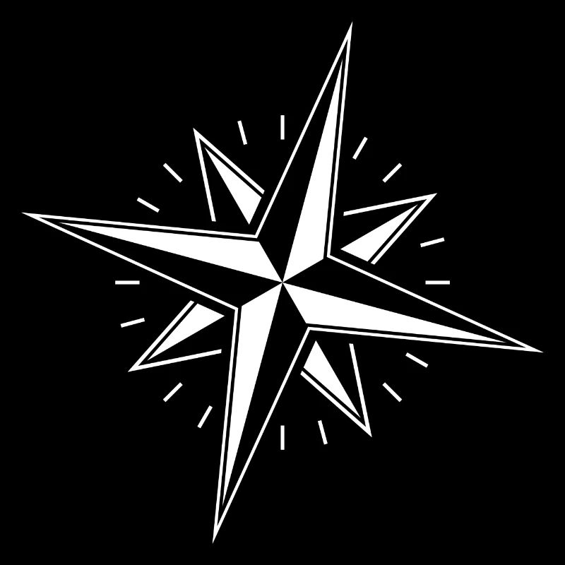 Wind rose compass nautical star