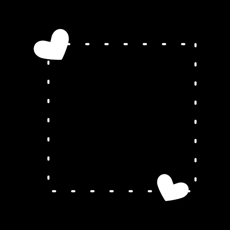 Heart frame ornament line white