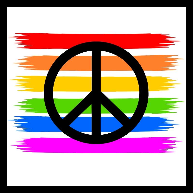 Peacezeichen auf LGBT Regenbogenfahne