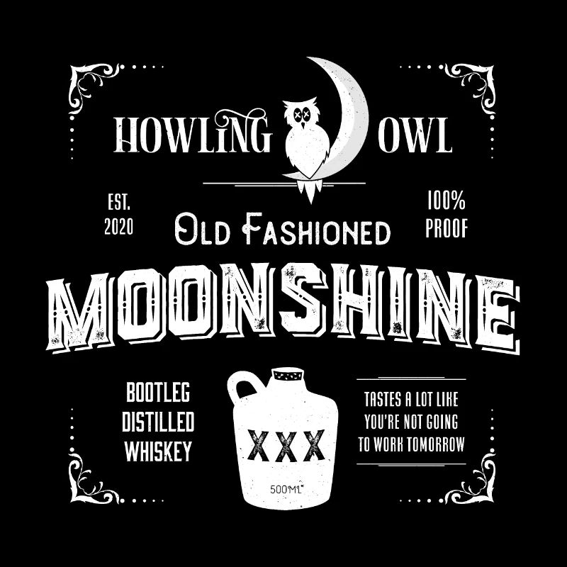 Moonshine - étiquette Moonshine à l'ancienne