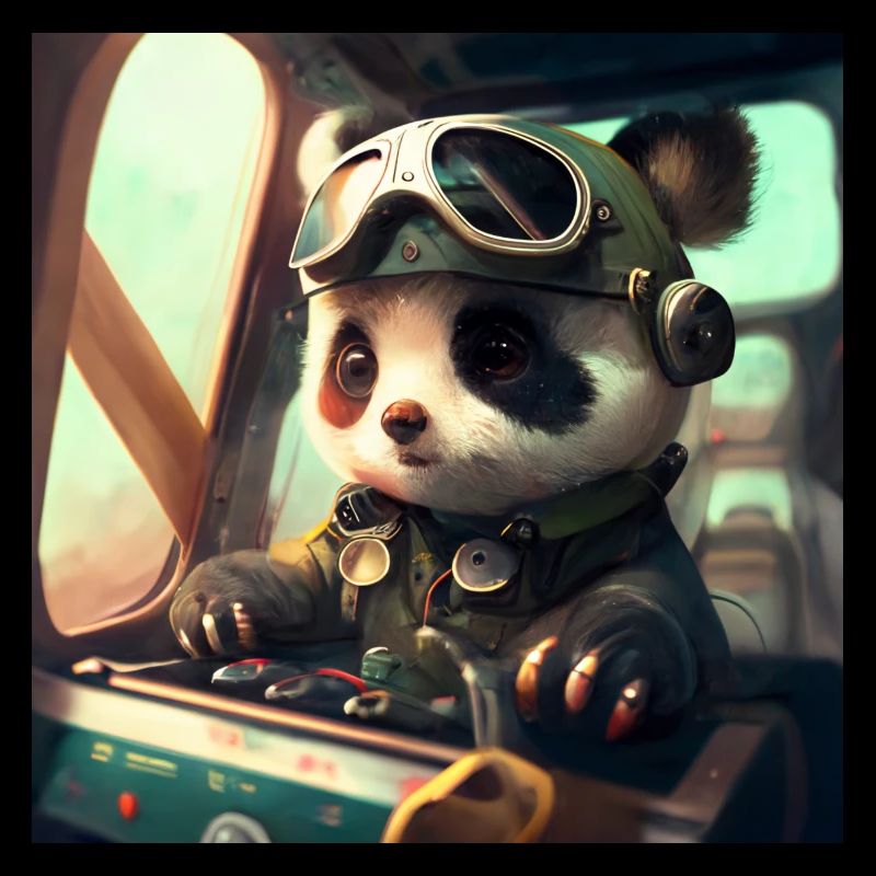 Süßer kleiner Panda als Pilot